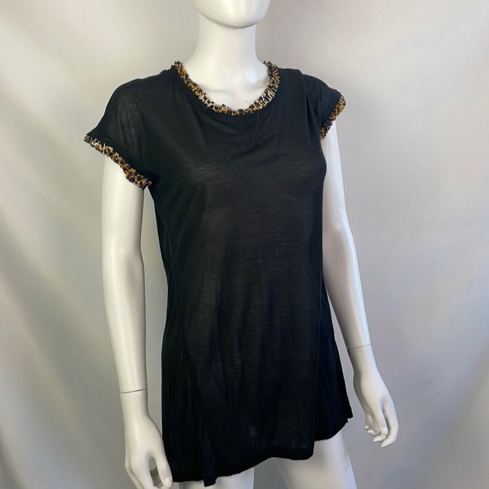 Dolce And Gabbana Black With Animal Trim Top